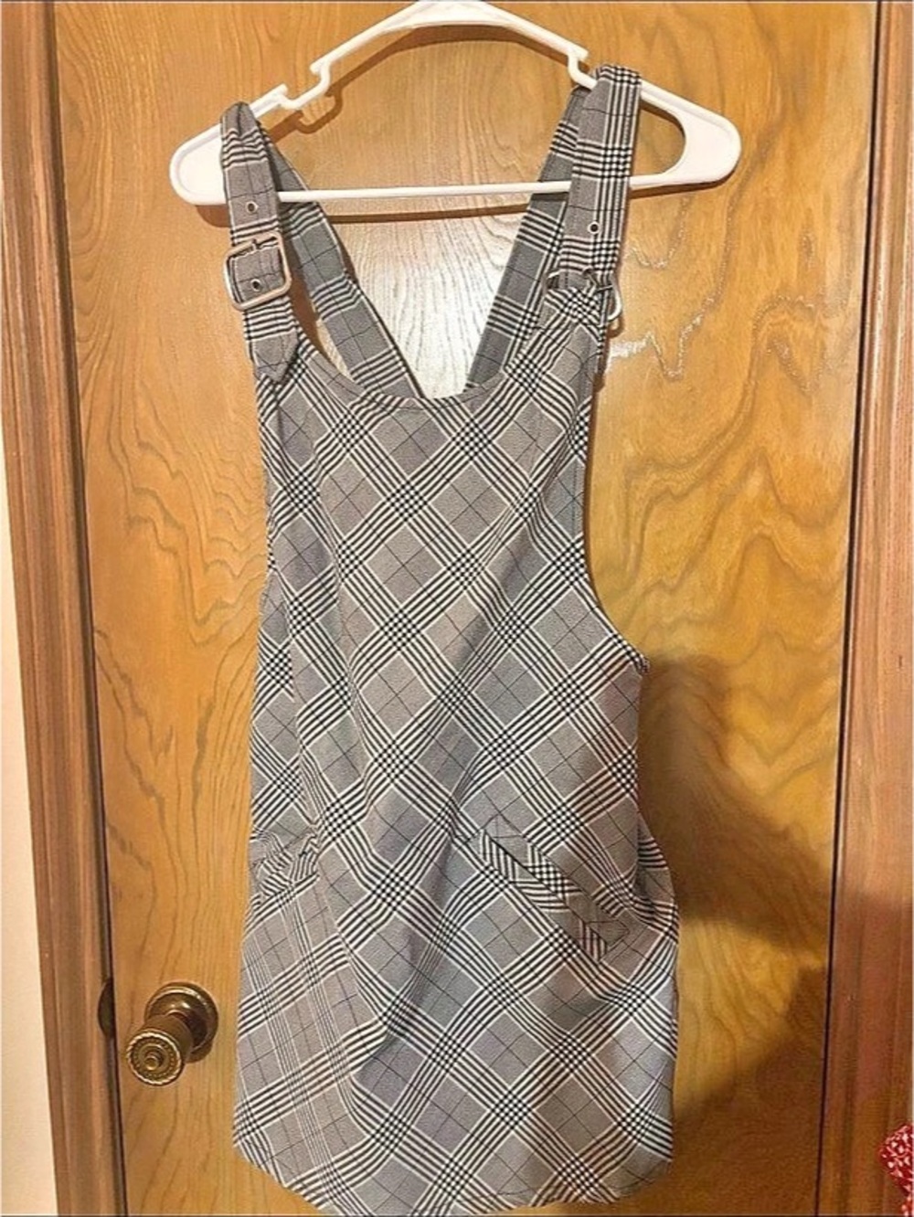 Plaid Mini Dress in Gray & Black Like New